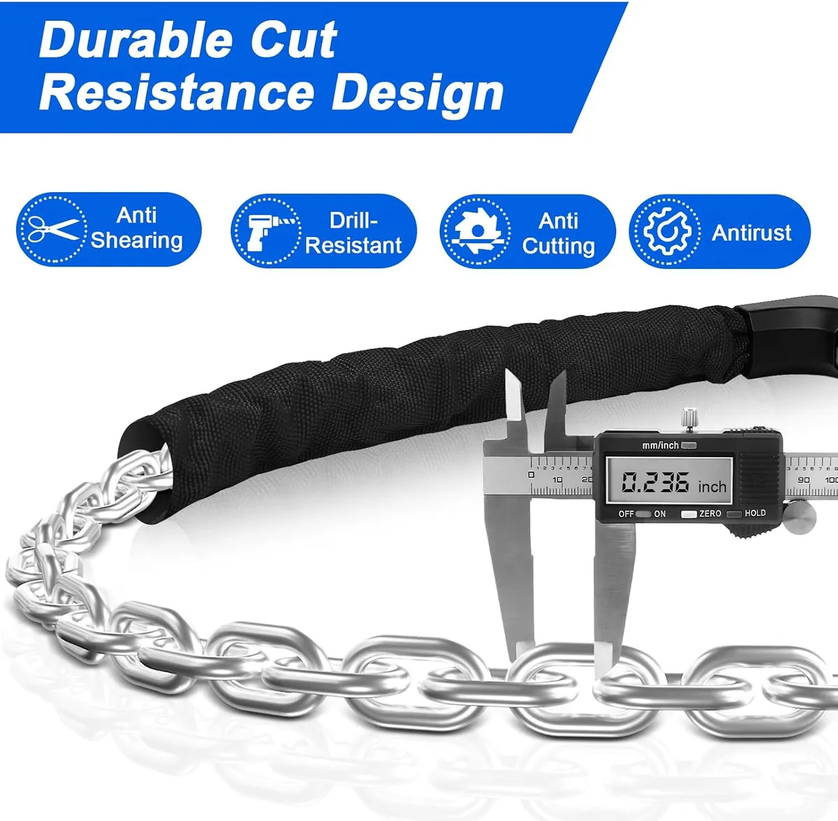 NDakter Upgrade Bike Chain Lock with 4 Digit Combination and 2 Keys
