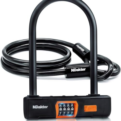NDakter Bike Locks Heavy Duty Anti Theft, Combo Bike U Lock